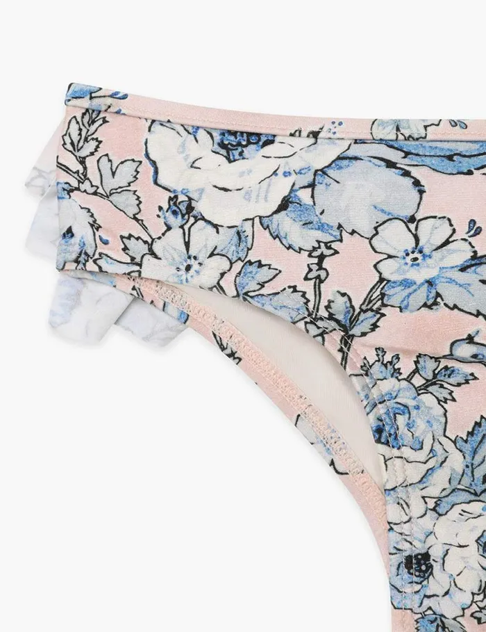 Zimmermann Swimwear Halliday Frill Pant Peachblue Floral 8211 Kids