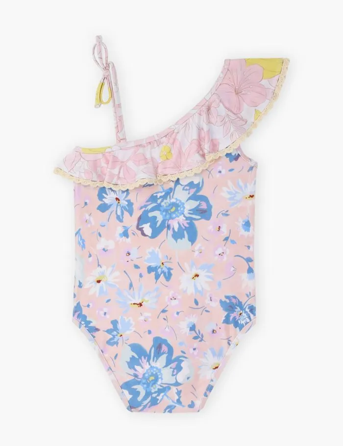 Zimmermann Swimwear Pop Trim Frill 1PC Pinkblue Floral 8211 Kids