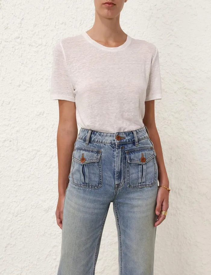 Zimmermann Tops Fitted Tee Ivory 8211 Women