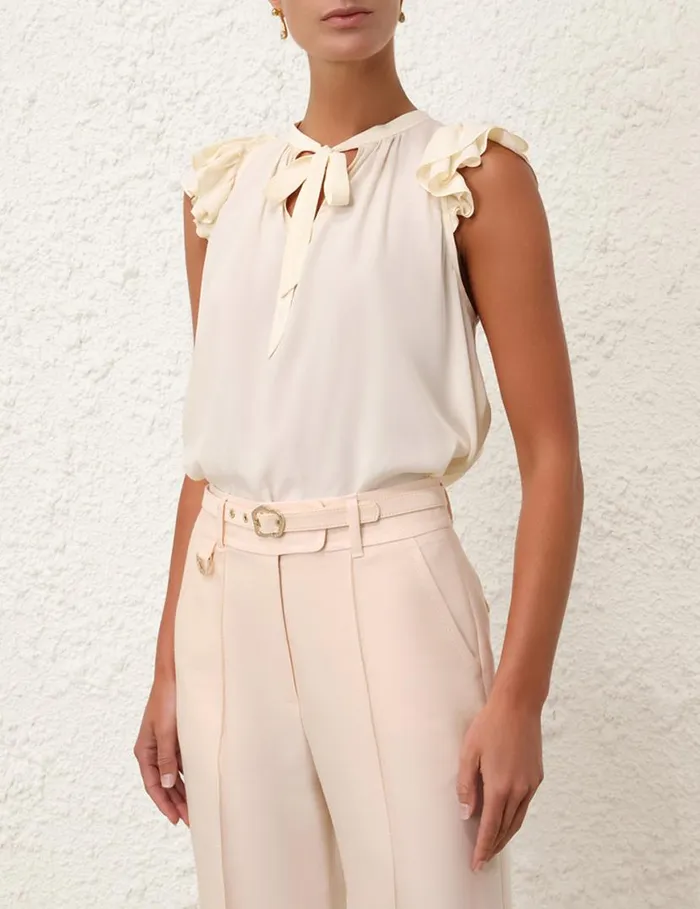 Zimmermann Tops Frilled Tank Cream 8211 Women