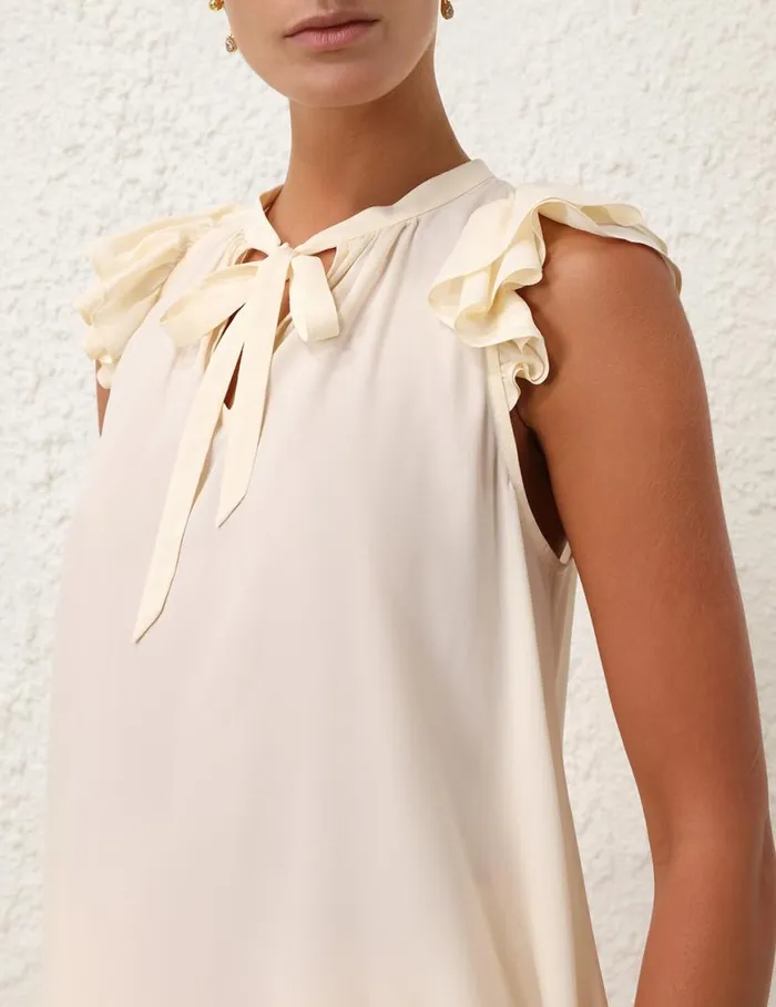 Zimmermann Tops Frilled Tank Cream 8211 Women