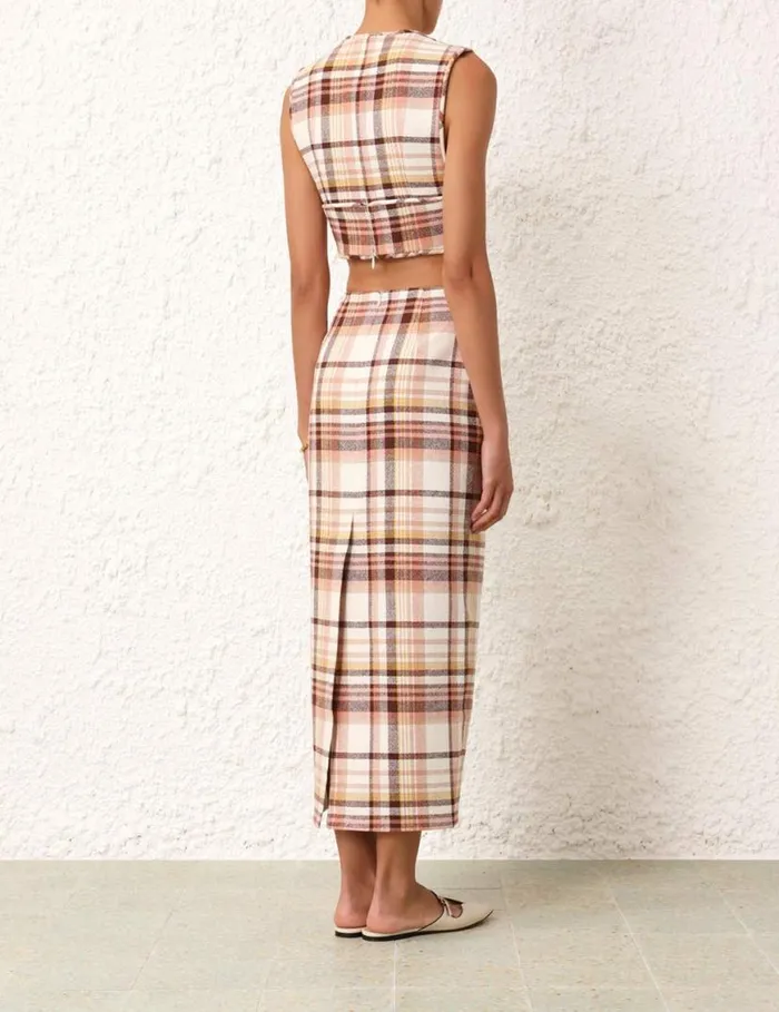 Zimmermann Tops Matchmaker Check Bow Bodice Cream Check 8211 Women