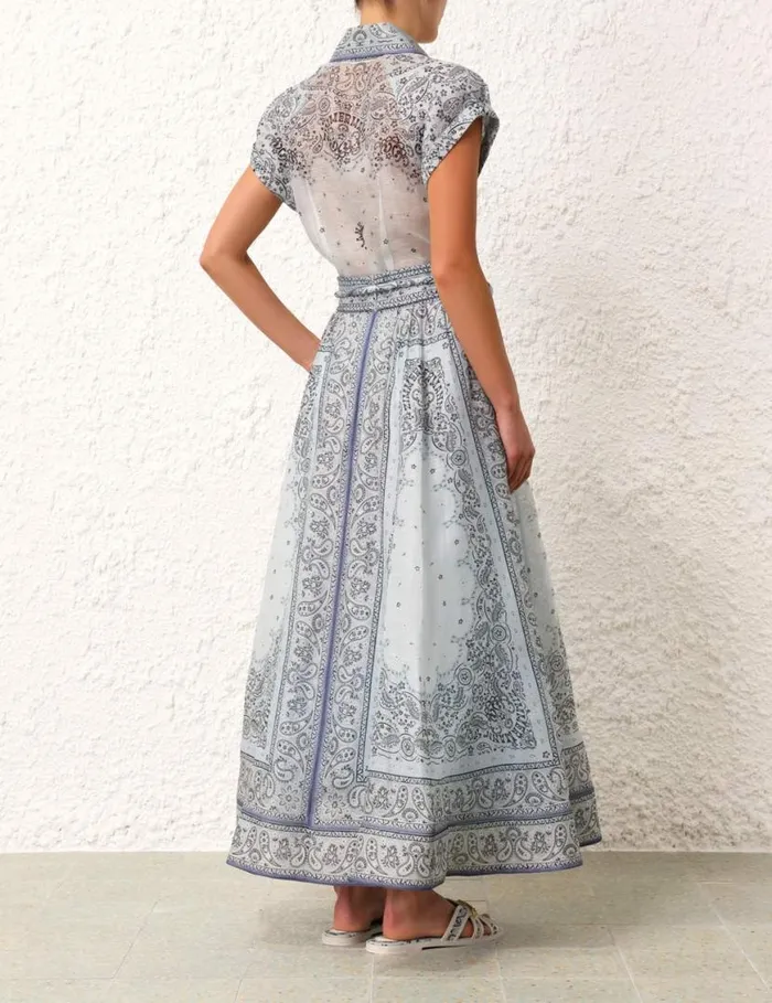 Zimmermann Tops Matchmaker Fitted Blouse Blue Bandana 8211 Women
