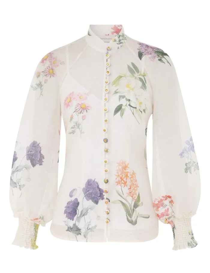 Zimmermann Tops Natura Blouse Multi Botanical Ivory 8211 Women