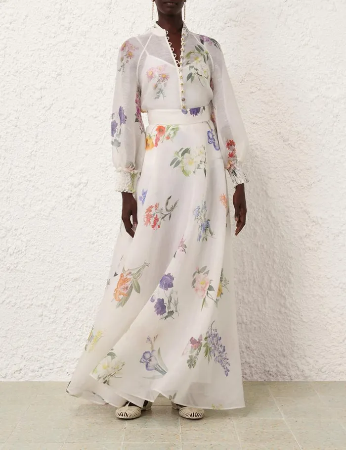Zimmermann Tops Natura Blouse Multi Botanical Ivory 8211 Women