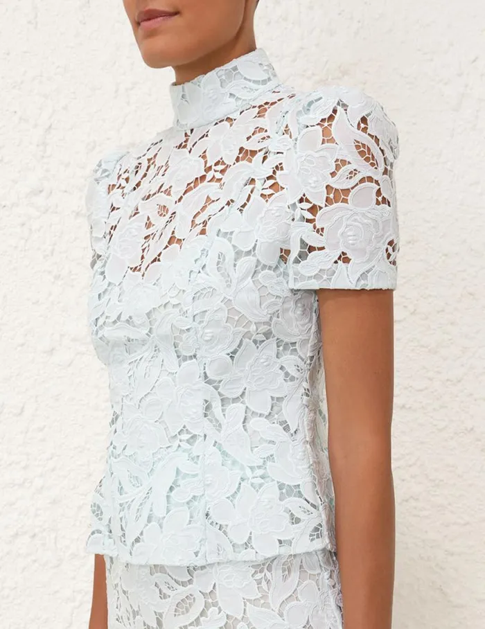Zimmermann Tops Natura Lace Top Mint 8211 Women