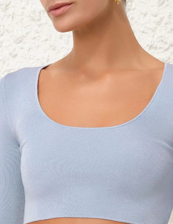 Zimmermann Tops Natura Metallic Scoop Top Blue 8211 Women