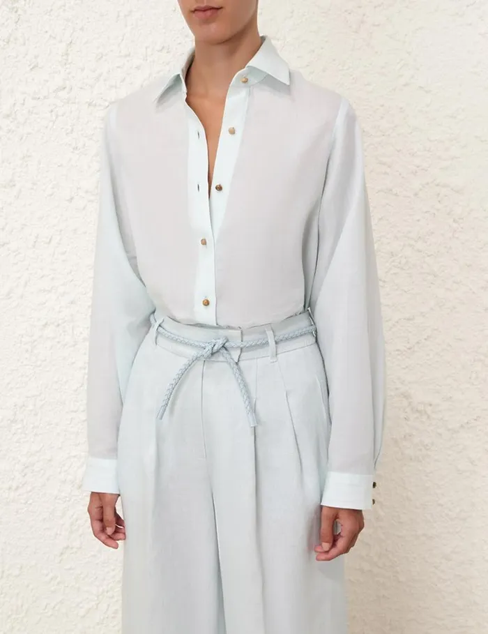 Zimmermann Tops Natura Oversized Shirt Mint 8211 Women