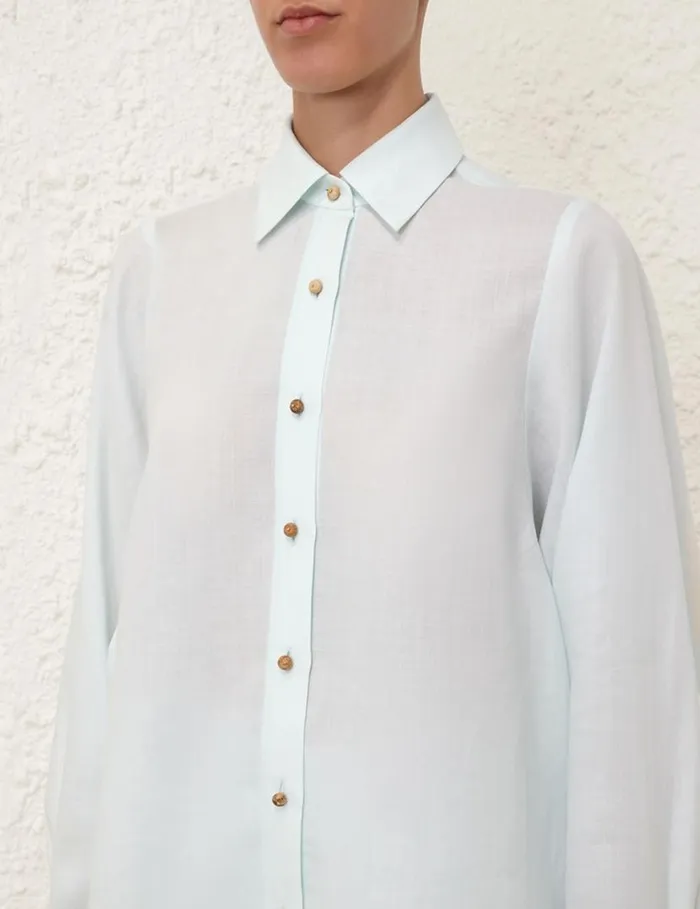 Zimmermann Tops Natura Oversized Shirt Mint 8211 Women