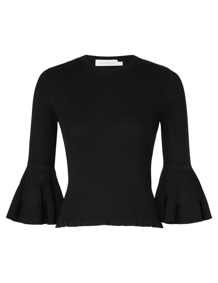 Zimmermann Tops Natura Ruffle Top Black 8211 Women